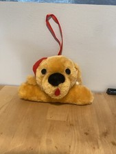 Vintage Baby Nursery Clothes Hanger Plush Dog Wearing Hat Child's Hanger