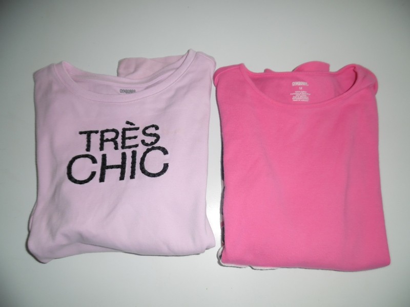 GIRLS GYMBOREE SET OF 2 PINK   LONG SLEEVE TOP SIZE 12