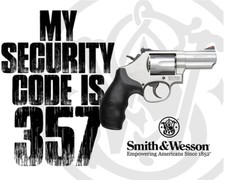 Letreros de hojalata Smith & Wesson Mi código de seguridad es 357 letrero de metal decoración de pared 2480