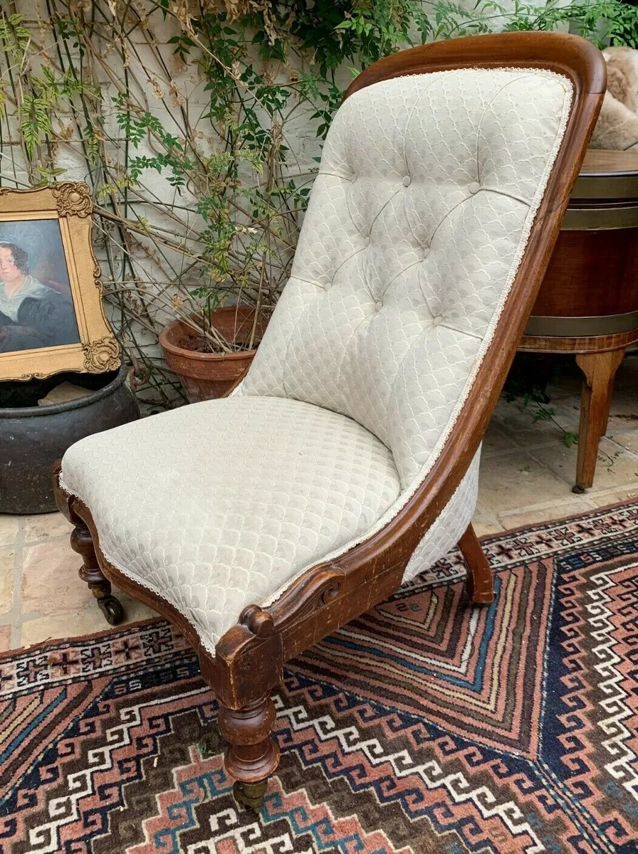 Victorian Mahogany Button Back Nursing Chair eBay