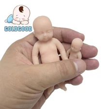 2PC Mini Reborn Dolls Set: 1.9-3.9'' Soft Silicone Boy & Girl for Kids Play/Gift