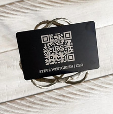 20 Pack Custom 1mm Thick Metal Business Cards - Black Personalized Cards