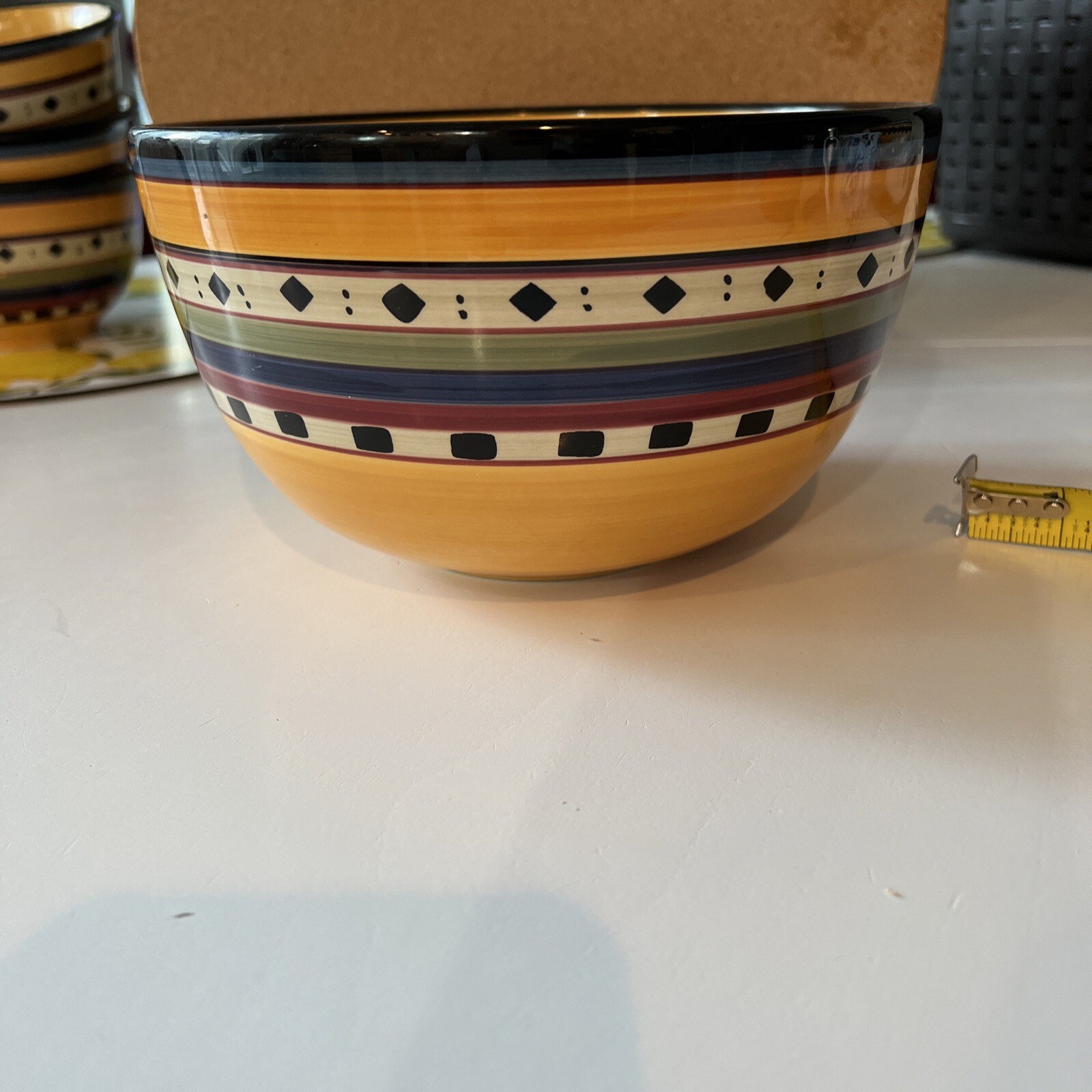 Tabletops Gallery Argentina Serving bowl 5" deep vivid colors! eBay