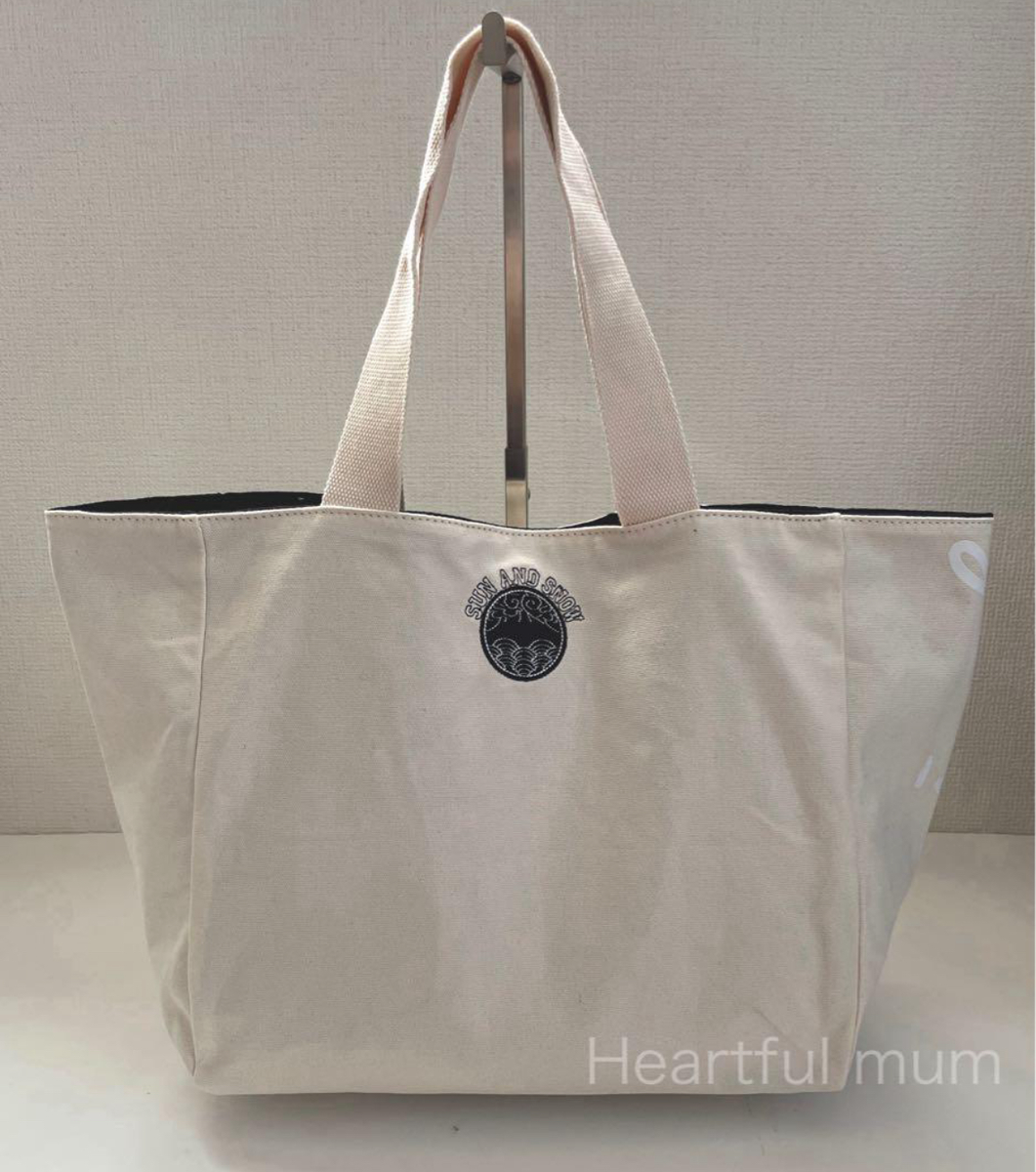 agnes b. reversible LOGO tote bag color black WHITE fashion women