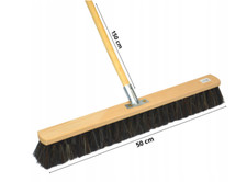 20'' / 50 cm Outdoor Broom Head With Handle Large Wide Heavy Duty Soft Brush
