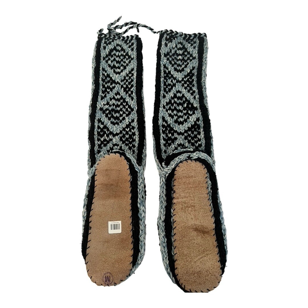 SAOLA Pantofola inferiore MukLuks media in pelle calzino lana morbida inverno accogliente suola 10"" nuova