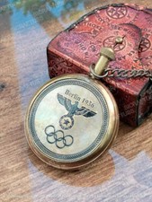 Antique Berlin 1936 Brass Nautical Pocket Watch with Box - Perfect Gift for Any