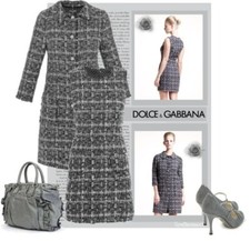 Dolce Gabbana dress gray boucle wool sleeveless sundress on a shirt it42