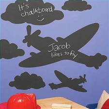 Planes and Clouds w/ chalk Wallies Peel and Stick Chalk Board