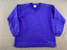 Blank Champion Sweatshirt Crewneck Purple Pullover Distressed 50/50 USA VTG