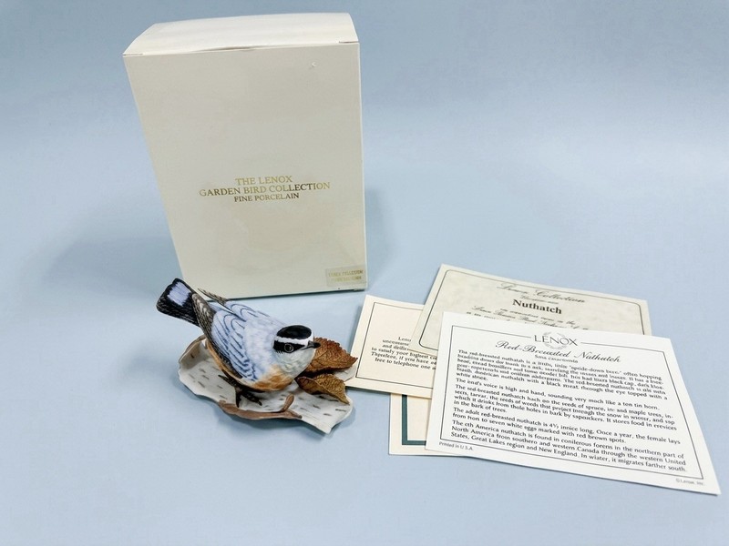 Lenox Garden Bird Collection Red Breasted Nuthatch Vintage Fine Porcelain W/BOX