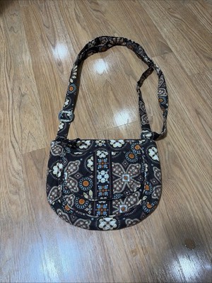 Vera Bradley Brown Floral Purse Canyon Lizzy Crossbody