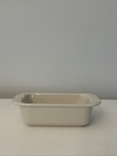 Longaberger Pottery Woven Traditions Small Loaf Pan Dish 8 X 4 inches