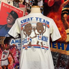 Vintage 80s Detroit Pistons Swat Team Dennis Rodman John Sally T Shirt Sz Medium