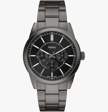 Fossil  Men's Grey Steel Bracelet Watch Black Dial Quartz 50m