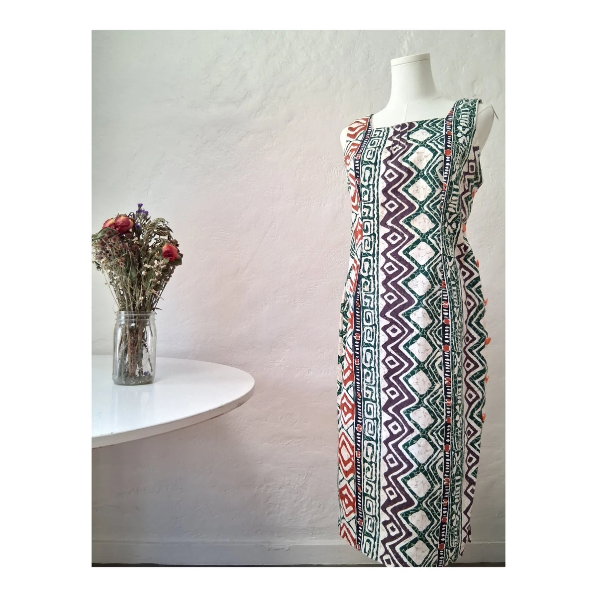 designer wedding dresses beach 50s BEACH AND VILLAGE LANDSCAPE BORDER PRINT NOVELTY COTTON SKIRT