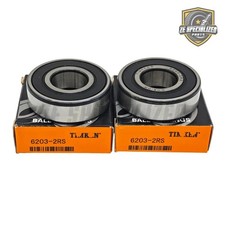 2 PACK Rubber Sealed Bearings FITS for TIMKEN 6203-2RS 6203RS 17X40X12MM