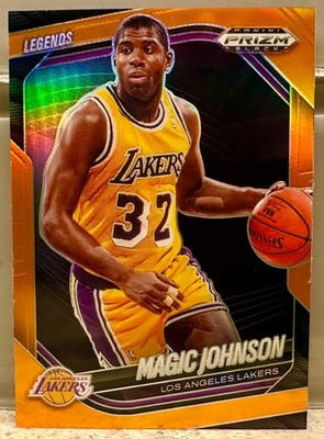 JERSEY NUMBER MATCH! 2024-25 Panini Prizm Black Magic Johnson #268 Orange 32/49!
