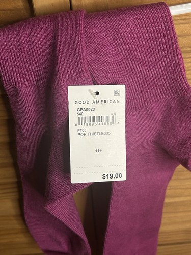 GOOD AMERICAN Soft Socks Women Size 11+ Fuchsia Nee - Picture 2 of 4