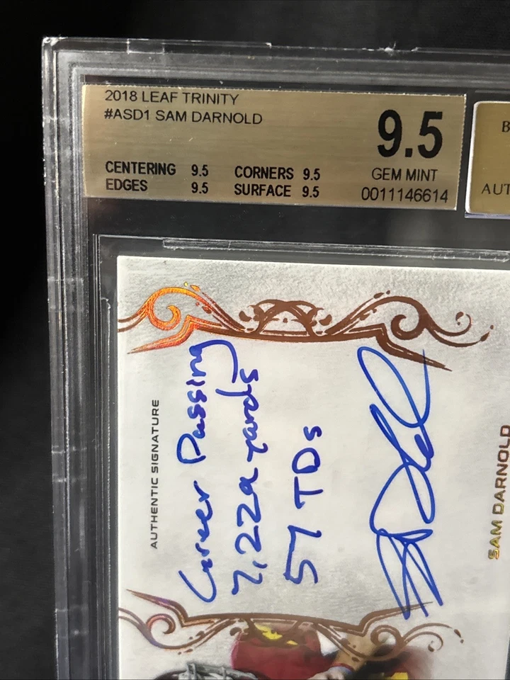 Leaf Trinity #ASD1 2018 Sam Darnold Authentic Signature Becket 10 Foto 3 de 4
