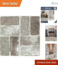 Grey Peel Stick Floor Tiles Vinyl 12x12 Inch Waterproof Easy Install