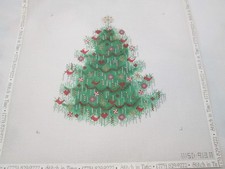 CHRISTMAS TREE W/ CARDINALS, PEPPERMINTS, CANDY CANES-WSD-HP NEEDLEPOINT CANVAS