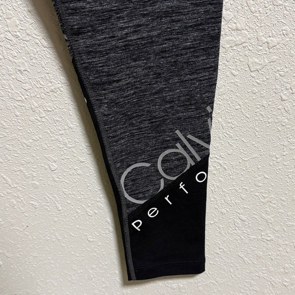 Calvin Klein Performance Woman's NWT Heather Grey High Waist Logo Leggings XS thumbnail 6