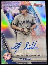 2019 Bowman's Best Auto T.J. Sikkema #B19-TJS Refractor New York Yankees
