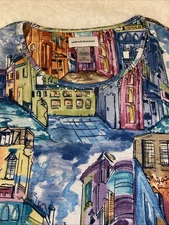 Alfred Dunner XL blouse Tunic shirt Womens  Embellished cityscapes Travel Vacay