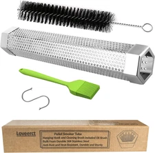 Smoke Tube for Pellet Smoker 12" - 5 Hours of Billowing Smoke - Hot/Cold Smoking