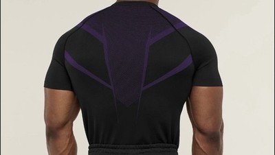 Gymshark Onyx 5.0 V5 Seamless T-Shirt Black/Athletic Purple Medium