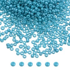 Glass Beads 2mm Hole Loose Beads for Bracelet Earring Making Pearl Blue