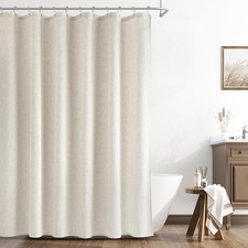 Linen Shower Curtain Country Boho Farmhouse Bath Decor Beige Ivory Shower