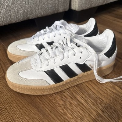 adidas Samba XLG Low Top Leather Sneakers White Black Gum Sole