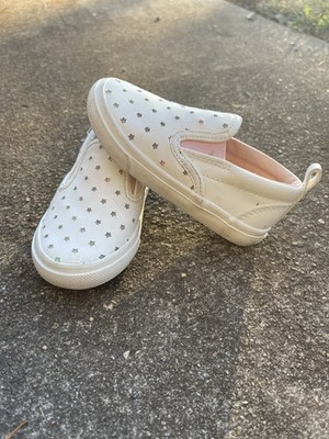Faux-Leather Slip-On Sneakers for Toddler Girls Size 5 Rainbow Stars
