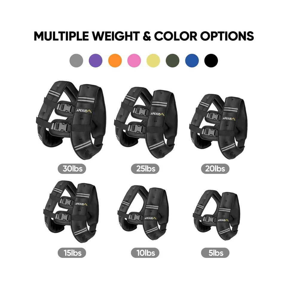 Жилет утяжеленный APEXUP с весом 5 фунтов/10 фунтов/15 фунтов/20 фунтов/25 фунтов/30 фунтов... - Изображение 3 из 4