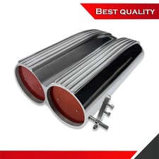 Finned Aluminum Dual Carbs 4 Bbl Shotgun Polished Air Hood Scoop Intake Finned Aluminum Dual Carbs 4 Bbl Shotgun Polished Air Hood Scoop Intake