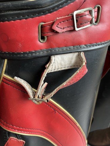 Vintage Slazenger Golf Cart Bag / Red & Black - Picture 8 of 12