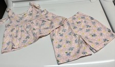 Vintage Appleby 80s Toddler Girl Size 2T Pink Floral Peplum Top  Shorts Set