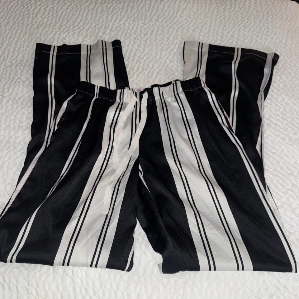 Victoria’s Secret Satin Lounge Pajama Sleep Pant Signature Stripe Size XS - Image 4 of 4