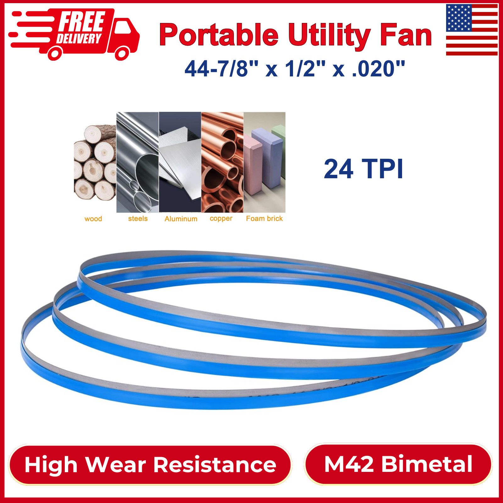 Blades 24 Tpi, 44-7/8" X 1/2" X .020" Replacement