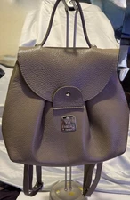 I Medici Firenze Italian Pebbled Leather Backpack Purse Satchel Beige 