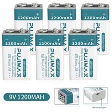 9 Volt Li-ion USB Rechargeable Batteries 1200MAH Ion Battery Pack Lot