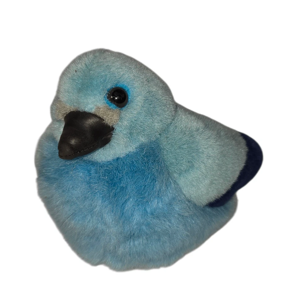 K&M International Plush Bird Set Blue Jay Loon Goldfinch 5in Lot 4 Working - Image 4 of 4