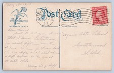 Watertown South Dakota SD 1919 American Flag Postmark Cancel Girl Candy Postcard