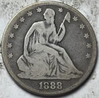 1888 50c Seated Liberty Half Dollar. Attractive Circulated Example!