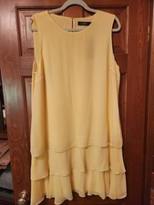 Lauren Ralph Lauren Yellow Sleeveless Tiered Dress, Size 16 NWT