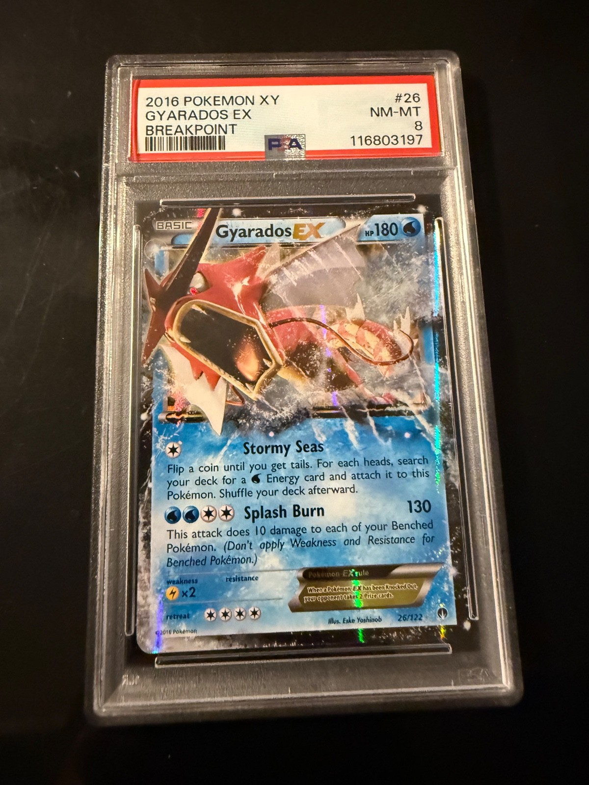 2016 POKEMON XY BREAKPOINT #26 GYARADOS EX PSA 8