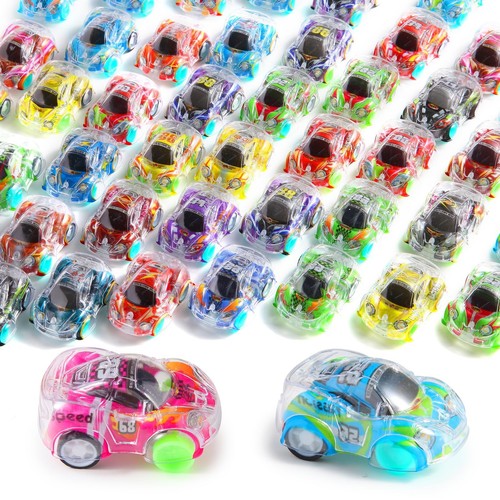 50 Pcs Mini Pull Back Cars Set Pull Back Racing Vehicles for Kids Toddlers Bu...
