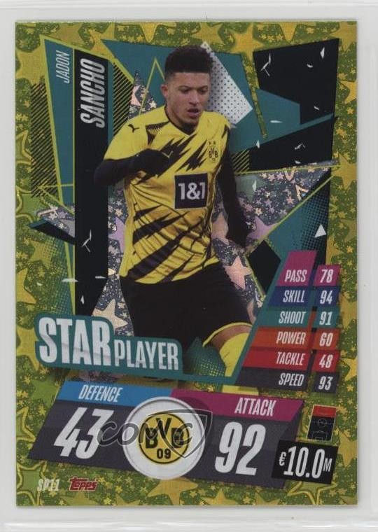 2020 Topps Match Attax UEFA Champions League Star Player Jadon Sancho #SP11 04y8